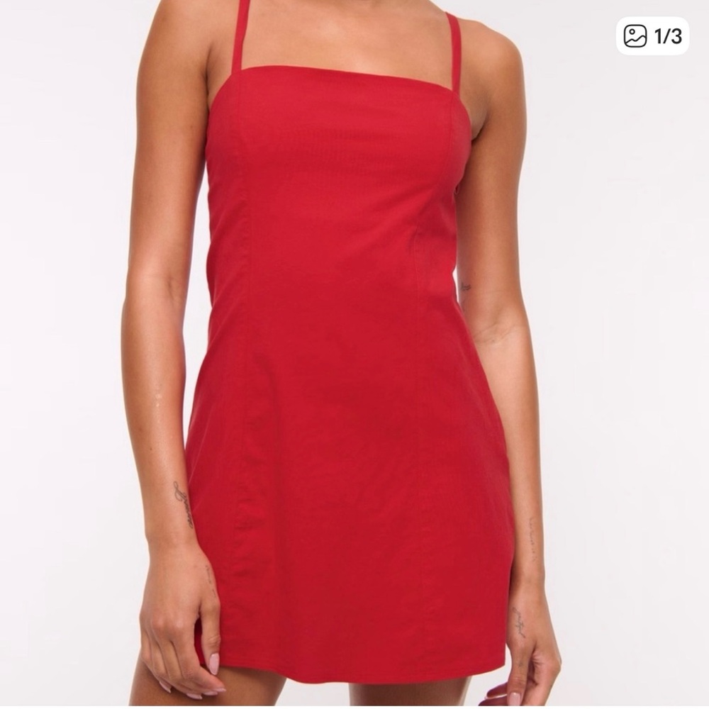 Abercrombie & Fitch Red Linen Mini Dress with shorts